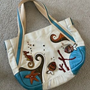 Prada canapa vitello daino ocean tote grezzo blue